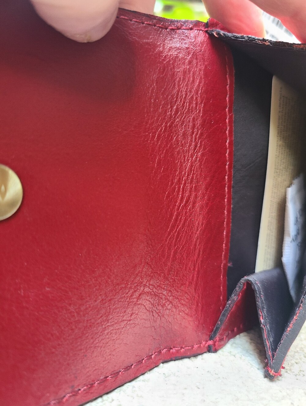 Patricia Nash Leather Vintage Distressed Astra Wallet Ruby Red NWT - Picture 5 of 5